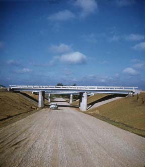 freeway overpass being built over Colley Road